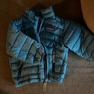 Patagonia Teal Quilted Puffer Jacket